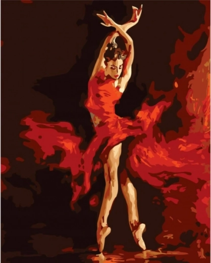 Diamantno vezenje (diamond painting) Ognjeni balet 30 × 40 cm