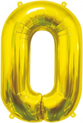 Folijski balon številka 0 zlata 85 cm GoDan