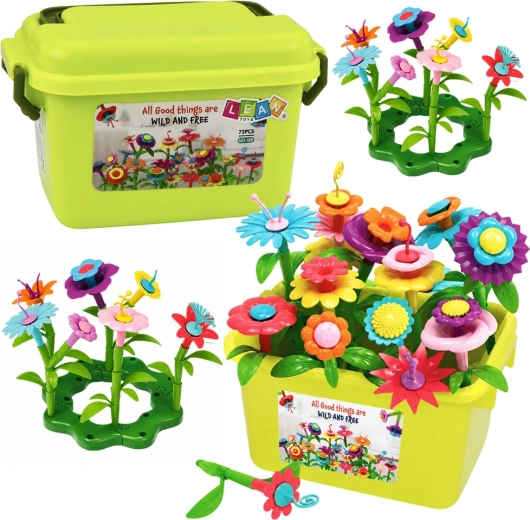 Lean Toys konstrukcijski set cvetlični vrt v škatli (73 delov)