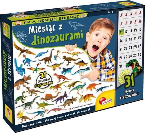 Lisciani I'm a genius mesec z dinozavri – izobraževalni komplet za 31 dni