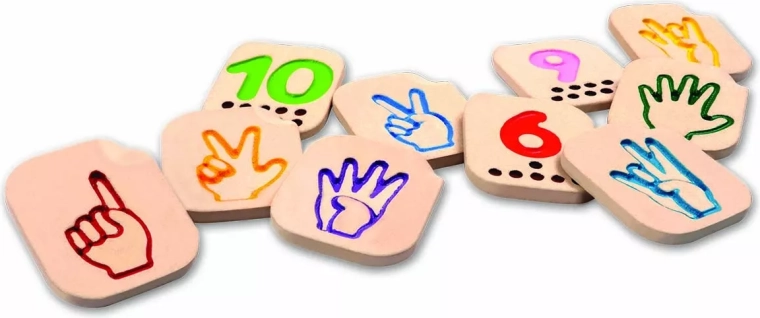 PlanToys prstna abeceda – številke 1–10