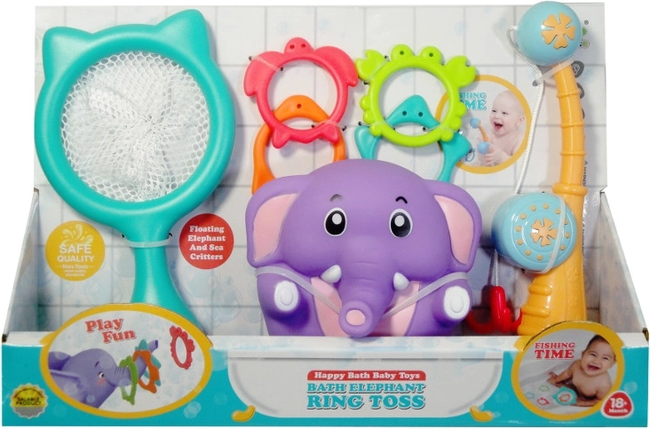 Kopalna igrača slon z obročki in podmetalko