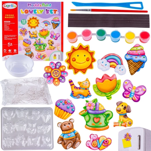 Ustvarjalni komplet za izdelavo magnetkov iz ulitkov DIY (sladki motivi) – 1 kos