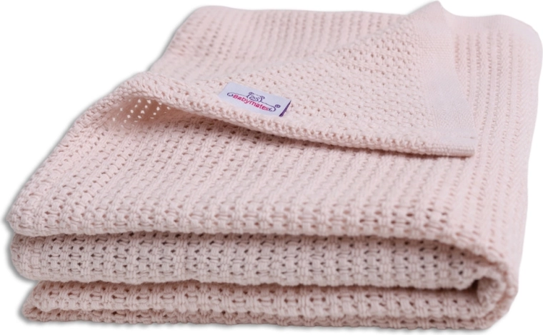 Babymatex knitted cotton blanket Lili 75 × 100 cm old pink (powder)