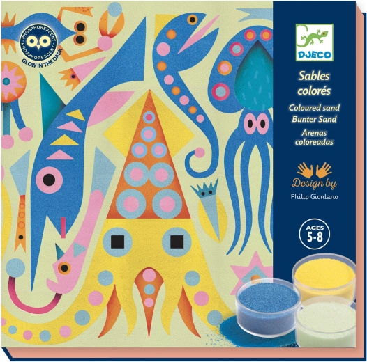Djeco Creative Set with Sands Sea Glowing in the Dark