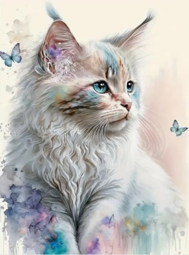 Diamond Mosaic – White Cat