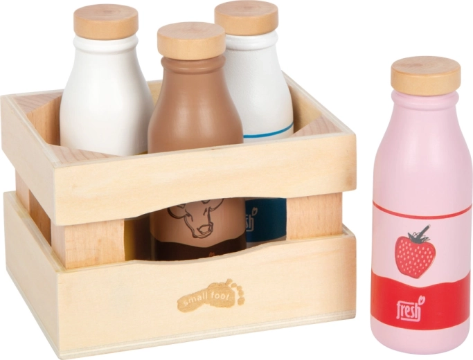 Small foot lesena zabojnička z mlečnimi napitki