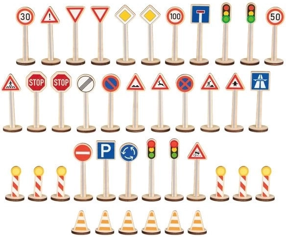 Goki large set of traffic signs – 40 pieces