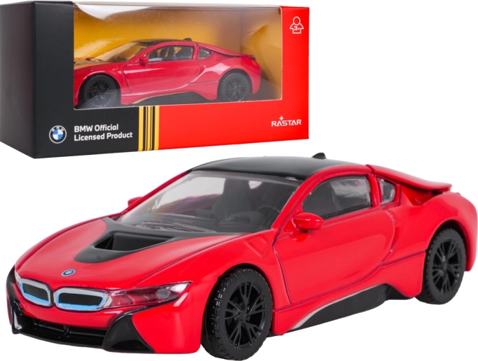 Kovinski model avtomobila BMW i8 RASTAR v merilu 1 : 43, rdeč