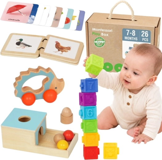 Woopie Green montessori senzorični izobraževalni komplet 6 v 1 za otroke od 7–8 mesecev