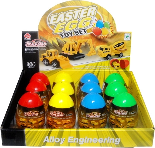 Gradbeni avto v plastičnem jajčku – zbirateljska igrača