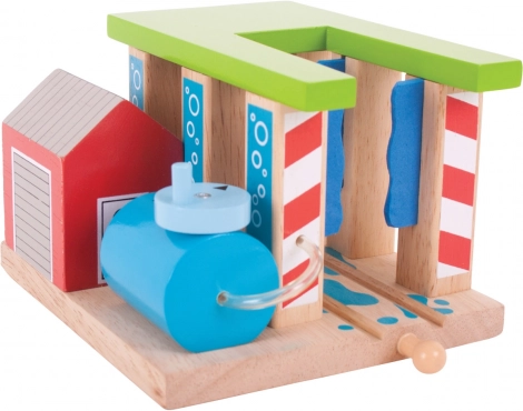 Bigjigs Rail lesena pralnica za vlake