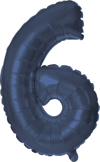 Folijski balon številka 6 30 cm moder TORO