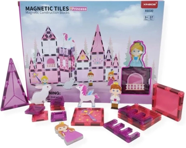 Magnetne gradbene kocke Magical Magnet Princess – 37 delov