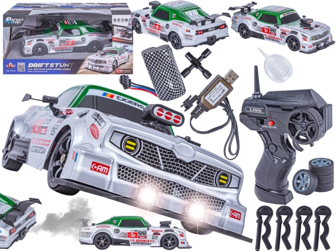 RC drift avto Dodge 1:16 4WD 2,4 GHz s paro in LED lučmi - 1 kos