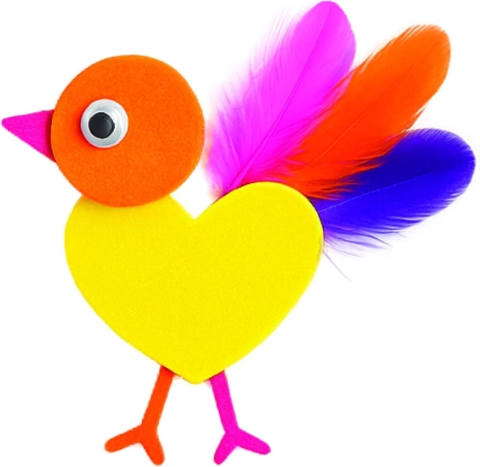 Vesela živalca iz pene in perja