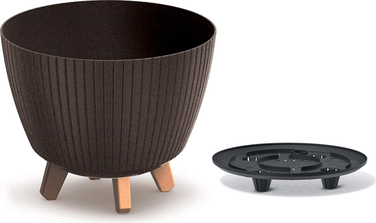 Cvetlični lonec Lamia Eco Wood 28,8 cm – kava