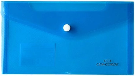Mapa za dokumente z gumbom DL CONCORDE, prosojno modra