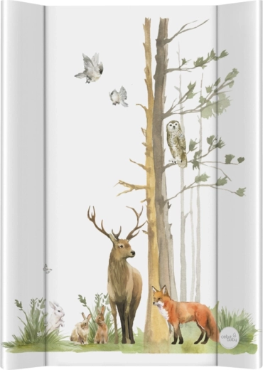 Ceba Baby previjalna podloga za posteljico Basic Woodland 50 × 70 cm s trdo ploščo