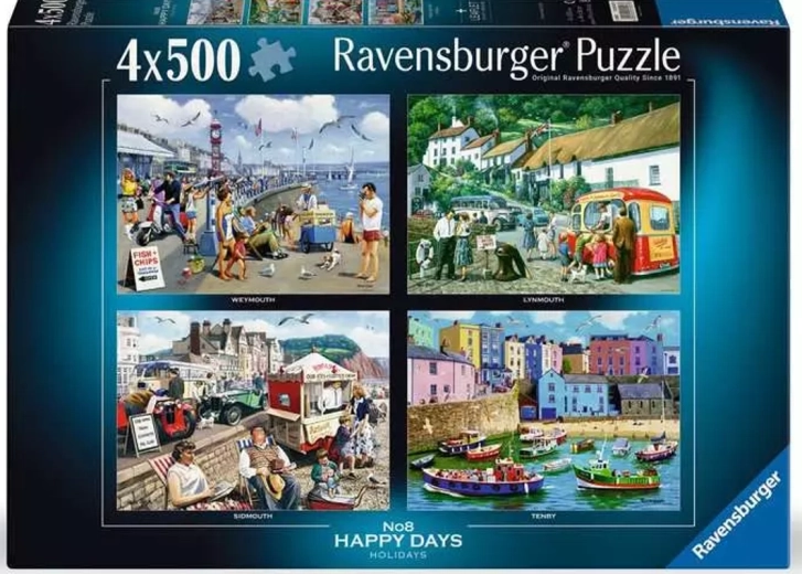 Ravensburger puzzle Happy Days: Počitnice 4×500 koščkov