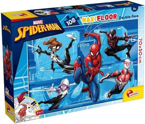 Lisciani Marvel maxi talna sestavljanka Spider-Man 108 kosov, obojestranska