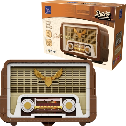 Pantasy Retro Collection retro elektronski (cevni) radio – gradbeni komplet z LED osvetlitvijo