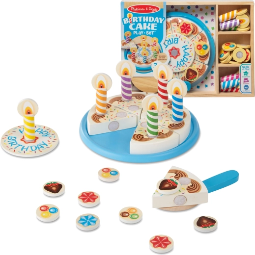 Lesena rojstnodnevna torta za rezanje z dodatki 34 kosov MELISSA & DOUG