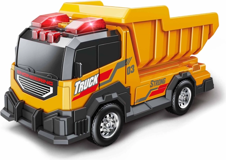 Dump truck with light and sound effects, 15 cm