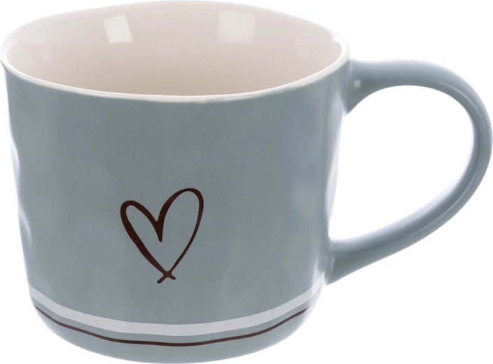 Porcelanasta skodelica Srce 400 ml modra