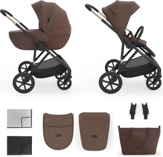 Kinderkraft kombiniran otroški voziček 2v1 Prime 3 velvet mocca