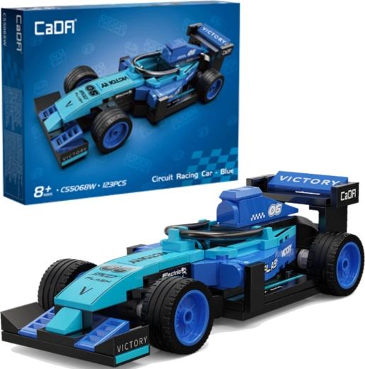 Stavebnica CaDA dirkalni avto circuit racing car blue 123 delov