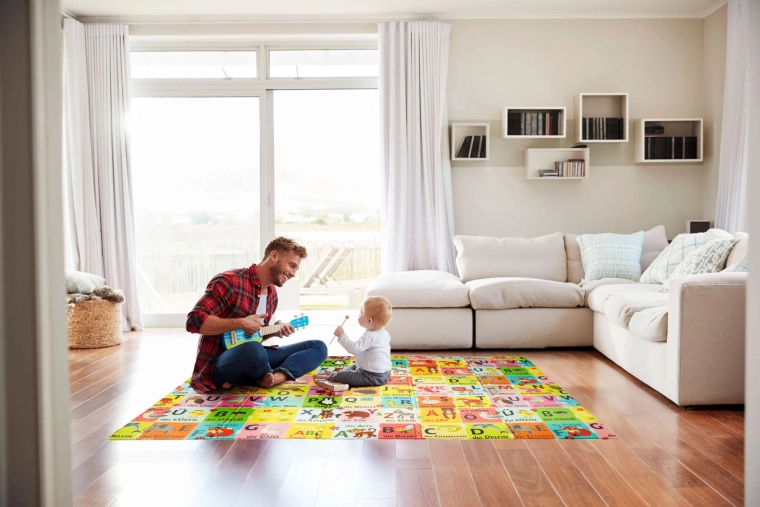 Dvoslojna zabava: nemška abeceda in motiv kmetije