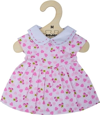 Bigjigs Toys roza oblekice s srčki za punčko 34 cm