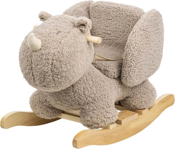 Nattou plišasta gugalna igrača Teddy nosorog taupe