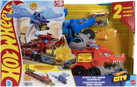 Hot Wheels City mega vlačilec z zmajevo areno