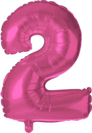 Foliasti balon številka 2 rožnat 30 cm TORO