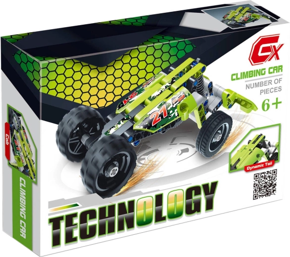 Technology building set racing formula car green 101 pieces