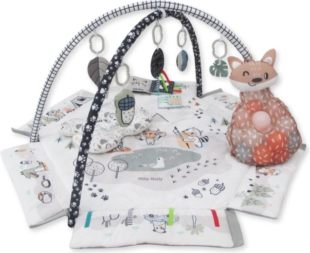 Otroška igralna in senzorična podloga 5v1 Minky z igralnim lokom in žogicami