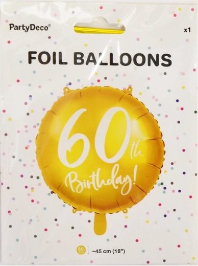 Folični balon številka 60, zlat, 45 cm