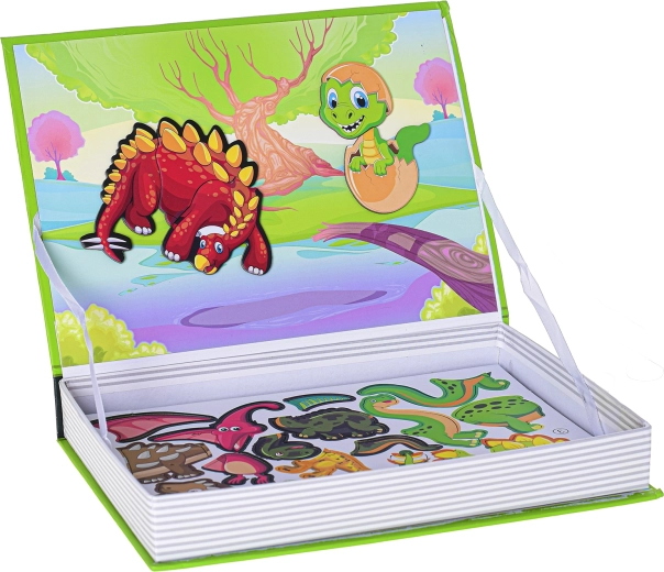 Practical magnetic book in a suitcase-style design