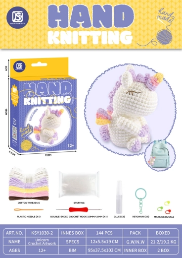 Kreativni komplet za izdelavo plišaste igračke iz preje – samorog