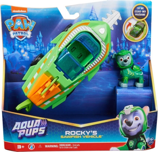 Tačke na patrulji Aqua vozila s figurico Rocky