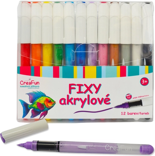 Akrilni flomastri CreaFun 12 barv
