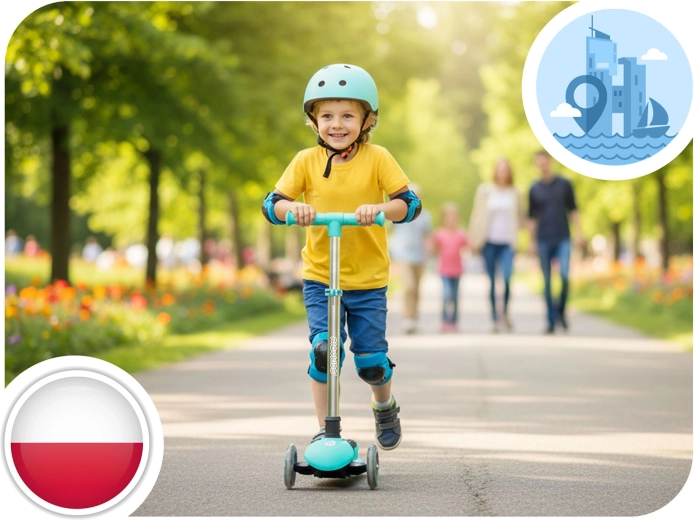 Stabilna trikolesna zasnova z balansirnim krmiljenjem