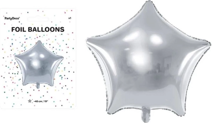 Folijski balon zvezda srebrna 48 cm
