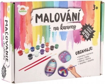 Slikanje na kamne, ki svetijo v temi – kreativni set z barvami in čopiči