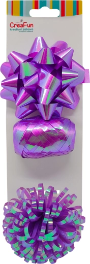 Darilni komplet vijoličen mavrično sijoč – trak 10 m in 2 pentlji