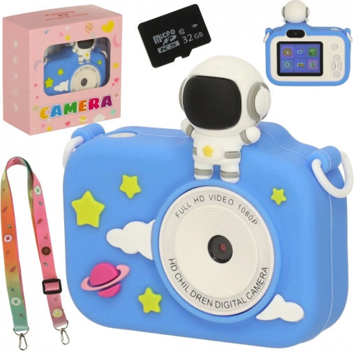Otroški digitalni fotoaparat moder astronavt