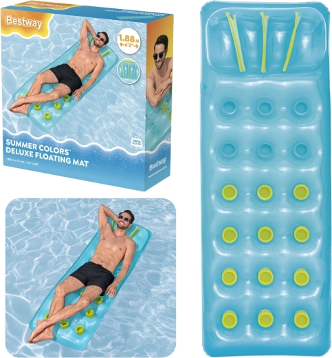 Napihljiva plavajoča blazina Bestway Summer Colors Deluxe, modra