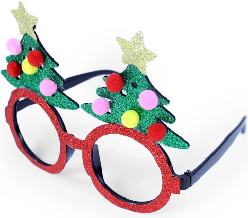 Christmas Glasses with Christmas Tree Motif